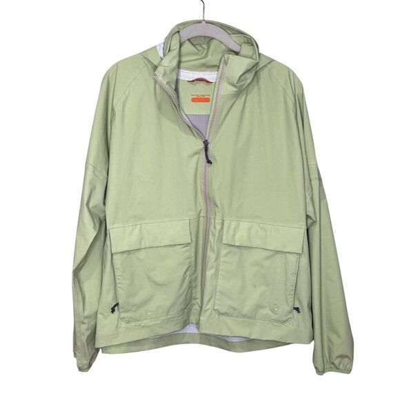 Merrell Jacket Womens Small Green Packable Hooded Full Zip Windbreaker Outdoors - Picture 1 of 10